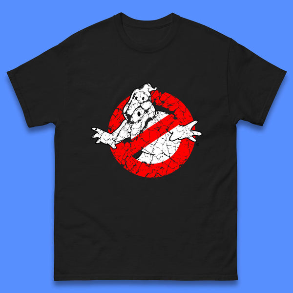 Distressed The Real Ghostbusters No Ghost Symbol Retro Halloween Movie Costume Mens Tee Top