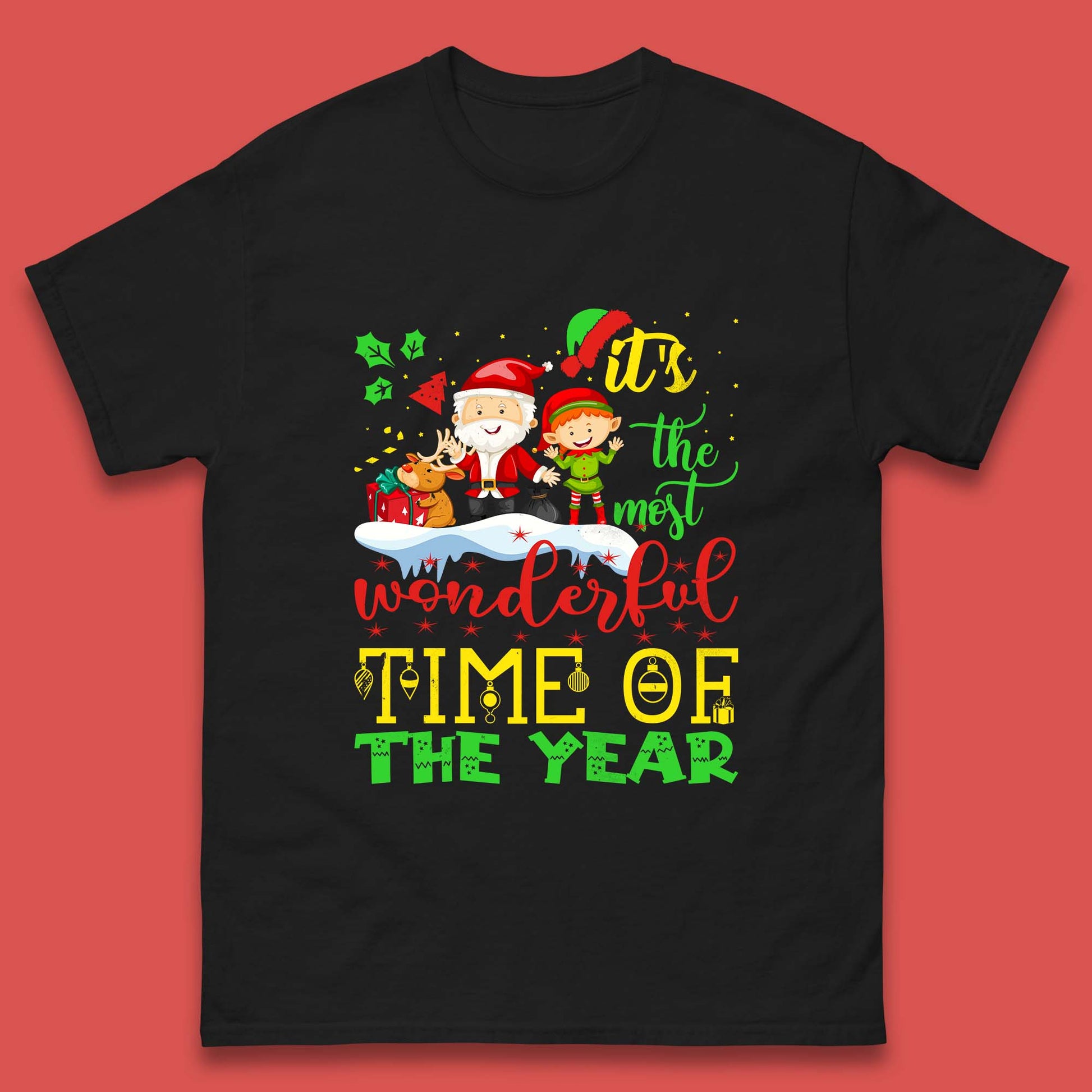 santa reindeer and elf t shirt
