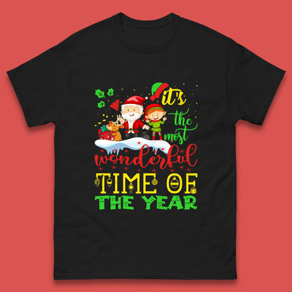 santa reindeer and elf t shirt