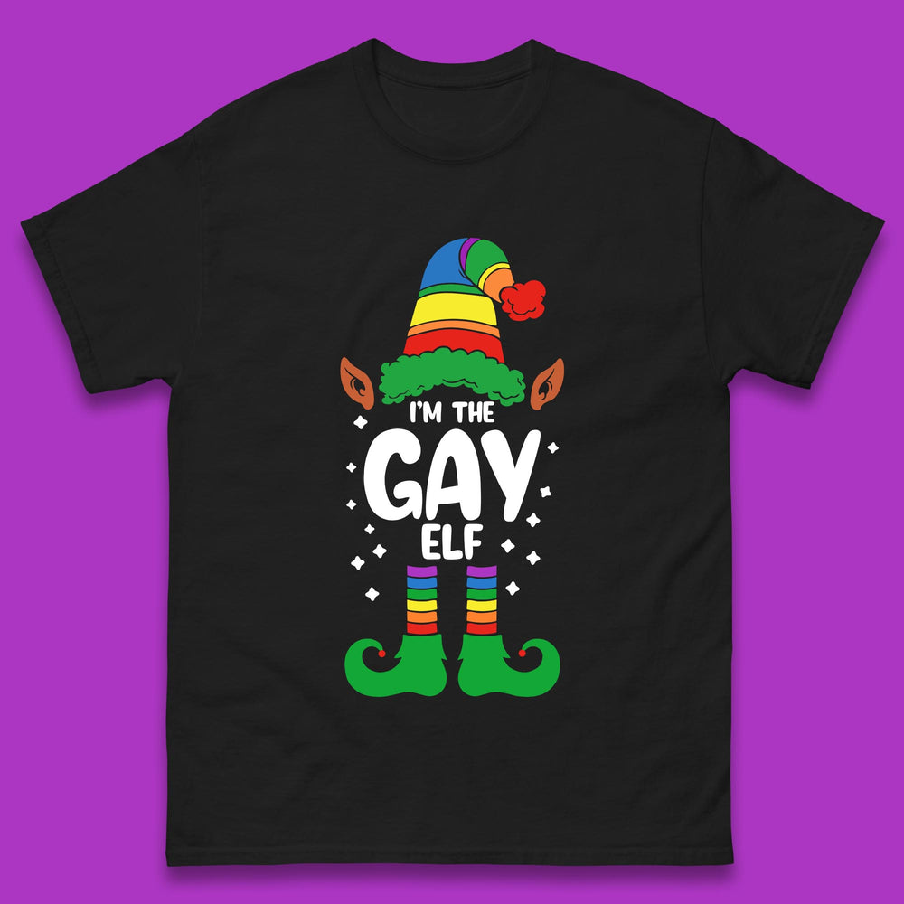 I'm The Gay Elf Christmas LGBTQ+ Rainbow Elf Xmas Gay Pride Mens Tee Top