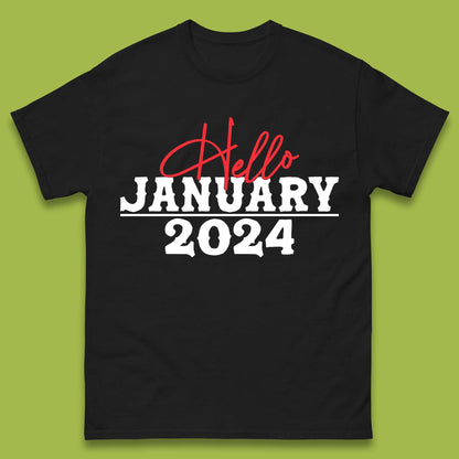 Hello January 2024 Mens T-Shirt