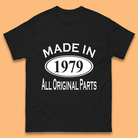 Made In 1979 All Original Parts Vintage Retro 44th Birthday Funny 44 Years Old Birthday Gift Mens Tee Top