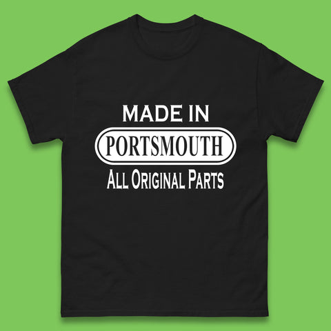 Made In Portsmouth All Original Parts Vintage Retro Birthday Port City In Hampshire, England Gift Mens Tee Top