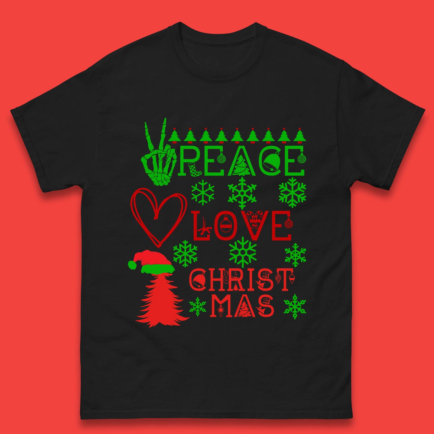peace love christmas t shirt
