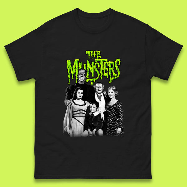 Vintage The Munsters Family TV Series Halloween Frankenstein Horror Scary Mens Tee Top