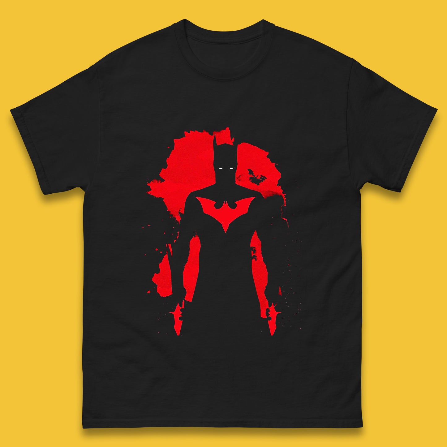Batman Beyond Rises As A Warrior Of Justice Distressed Portrait Art DC Comics Superhero Mens Tee Top