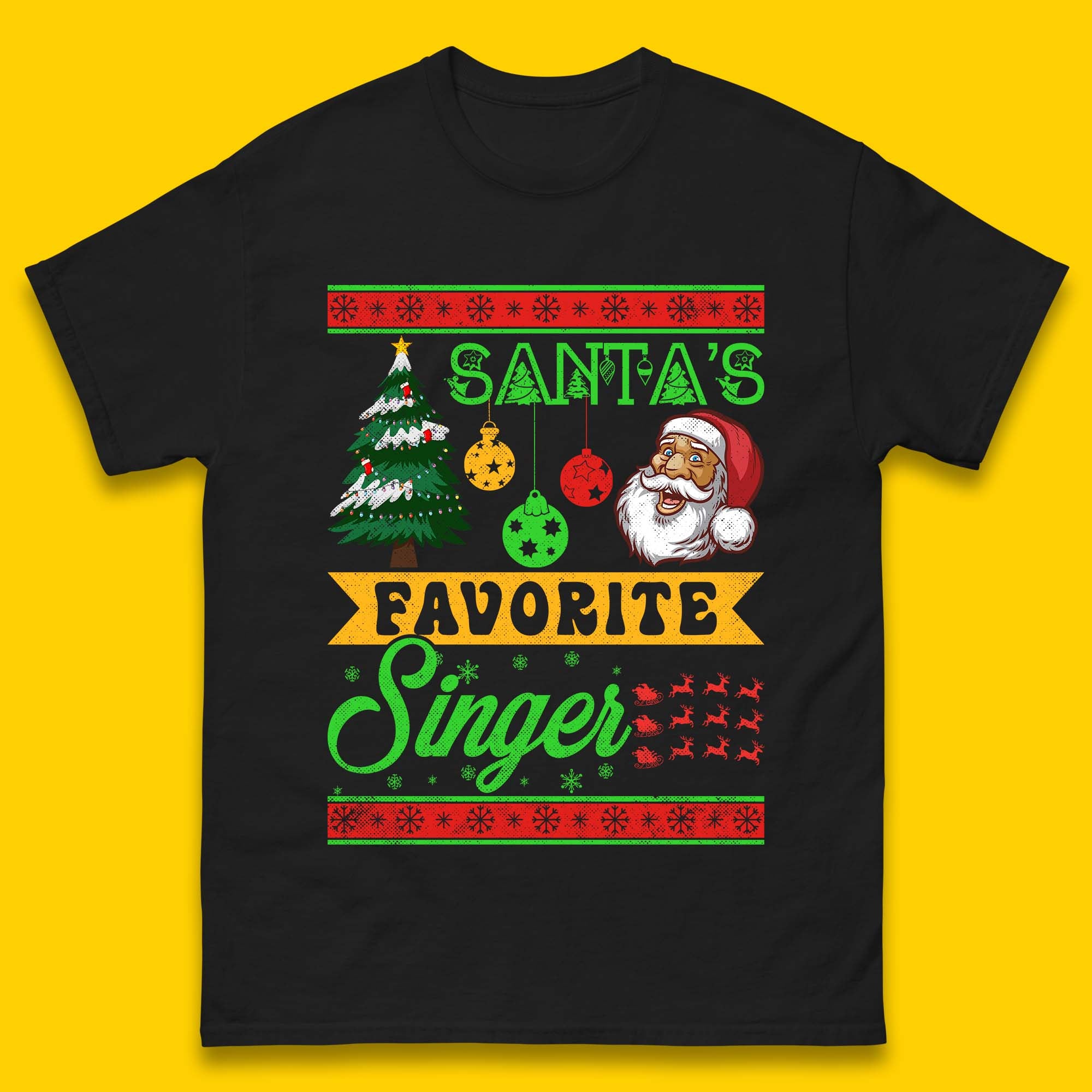 Santa's Favorite Singer Christmas Mens T-Shirt