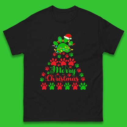 merry christmas paws tree t shirt