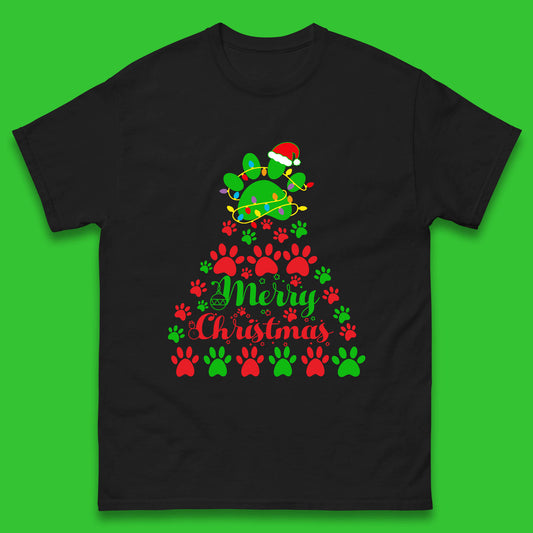merry christmas paws tree t shirt