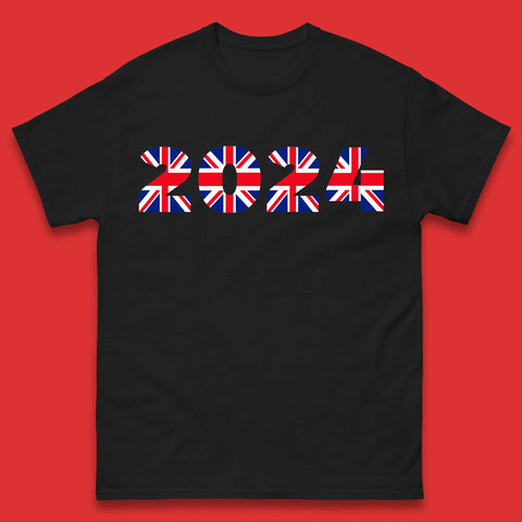 New Year 2024 UK Flag Mens T-Shirt