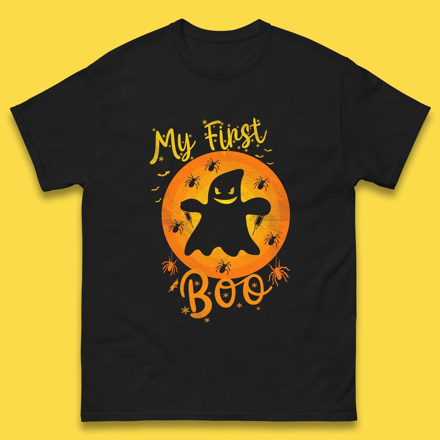 My First Boo Halloween Funny Boo Ghost Horror Scary Creepy Season Mens Tee Top