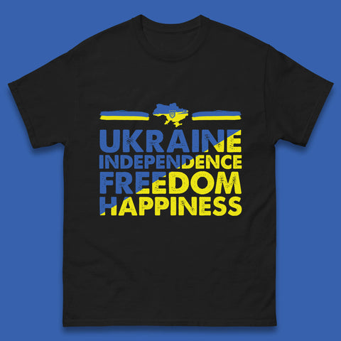 Ukraine Independence Freedom Happiness Proud Ukrainian Patriotic 24 August Independence Day Mens Tee Top
