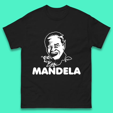 Mandela Portrait Art Black Lives Matter Nelson Mandela International Day Mens Tee Top