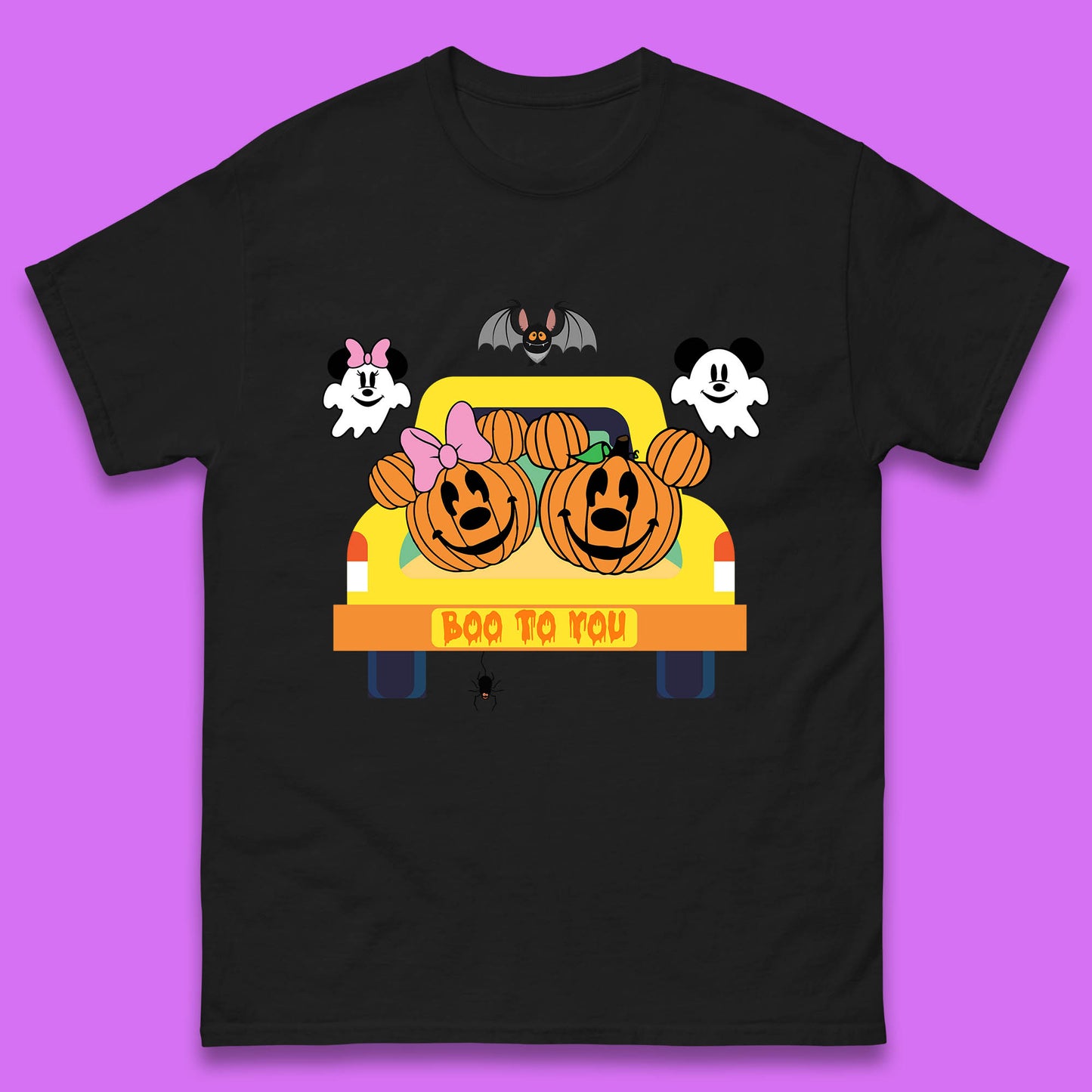 Disney Halloween Mickey Minnie Mouse Pumpkin Ghost Boo To You Horror Scary Disney Trip Mens Tee Top