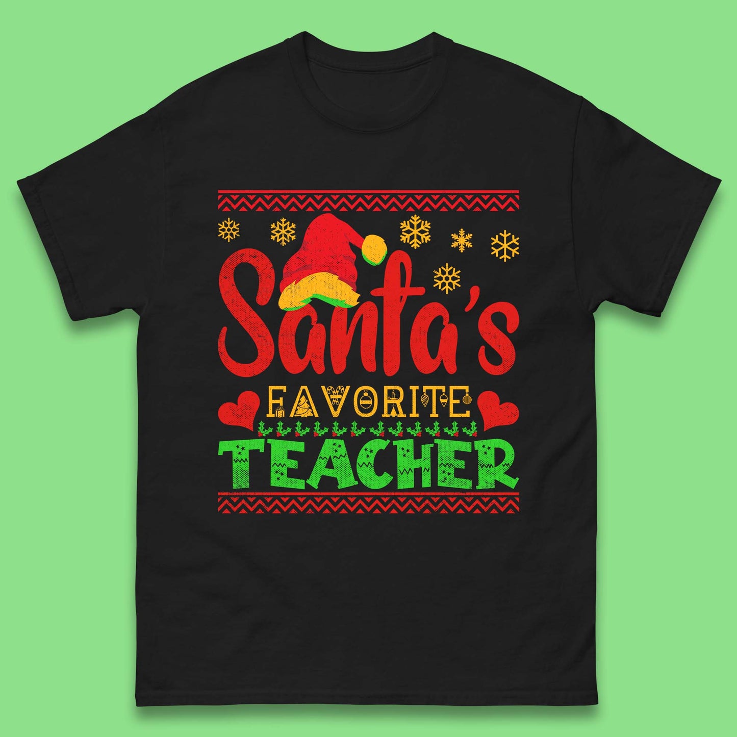christmas santas favorite teacher t shirt