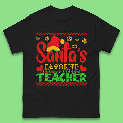 christmas santas favorite teacher t shirt