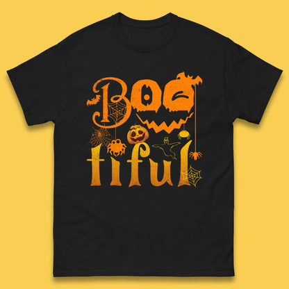 Bootiful Halloween Ghost Funny Boo Ghost Scary Spooky Season Mens Tee Top