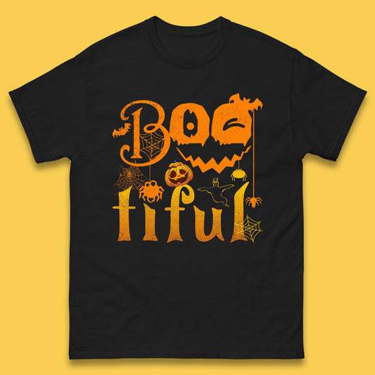 Bootiful Halloween Ghost Funny Boo Ghost Scary Spooky Season Mens Tee Top