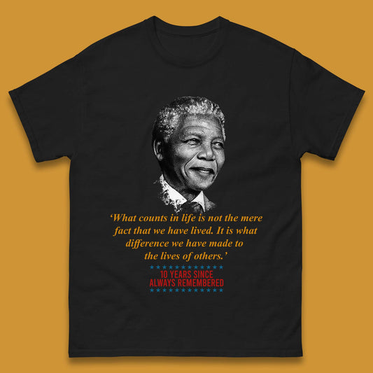 10 Years Since Always Remember Nelson Mandela Famous Mens Tee Top