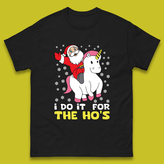 santa riding unicorn t shirt