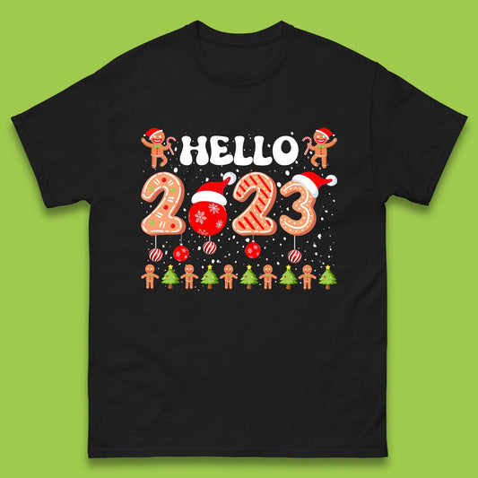 Hello 2023 Merry Christmas Gingerbread Xmas Cookies Mens Tee Top