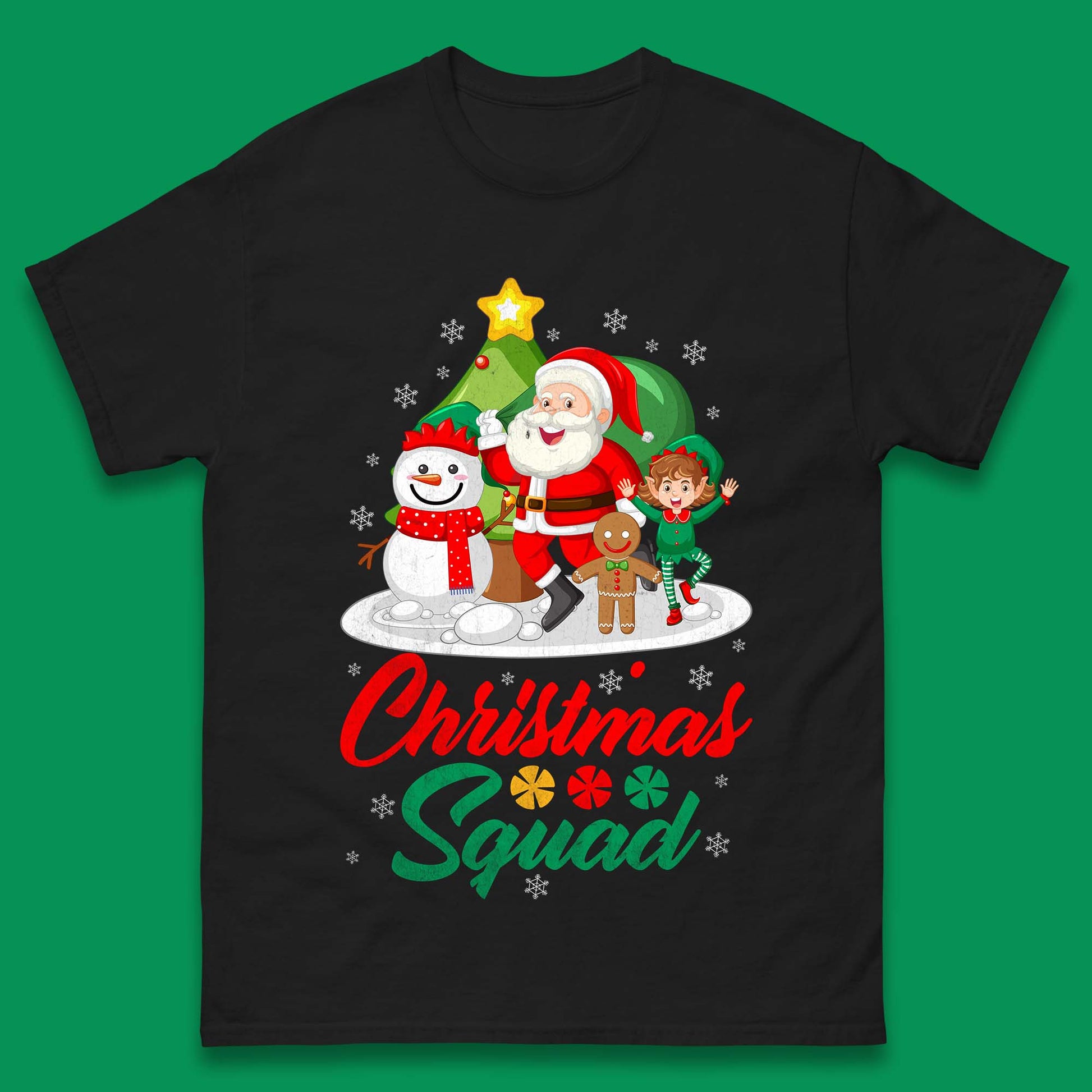 christmas squad santa claus snowman elf gingerbread t shirt