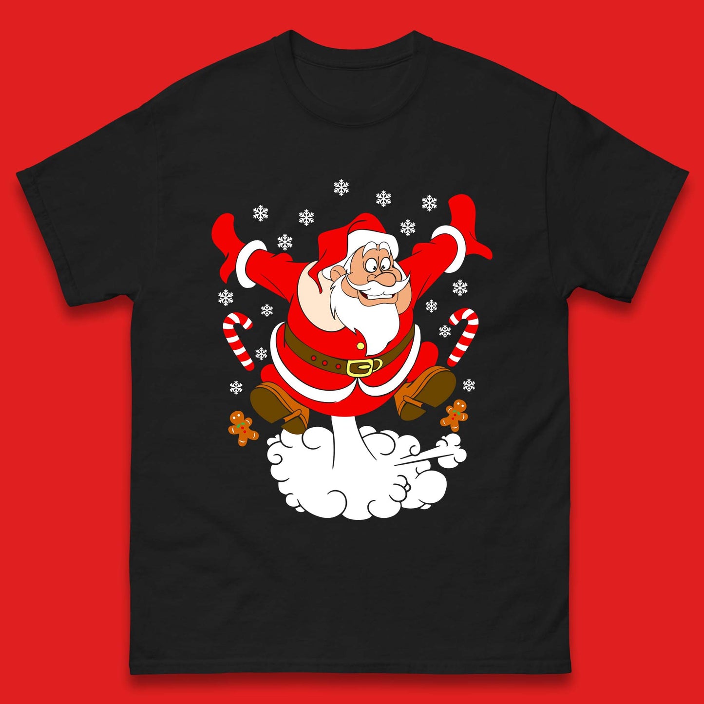 farting santa claus christmas t shirt