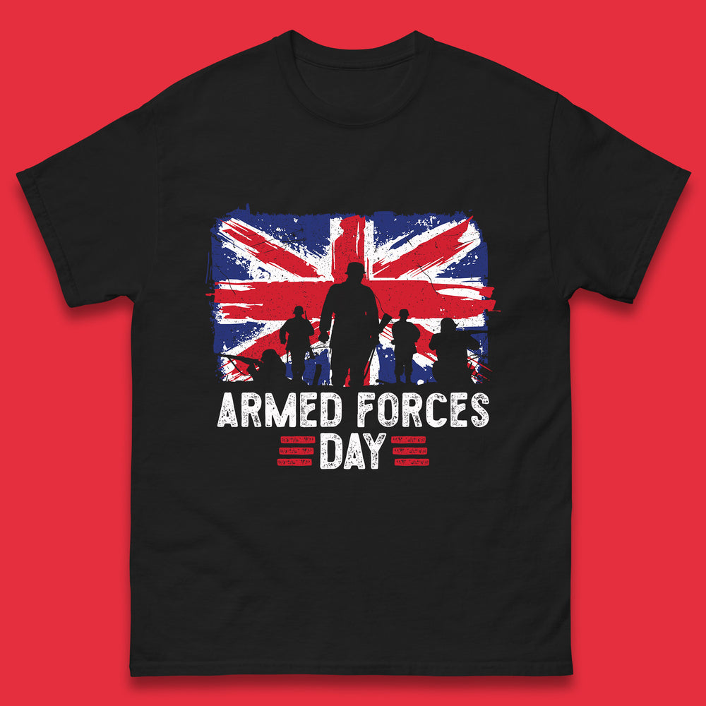 Armed Forces Day Uk Royal Army Remembrance Day Veterans British Flag Mens Tee Top