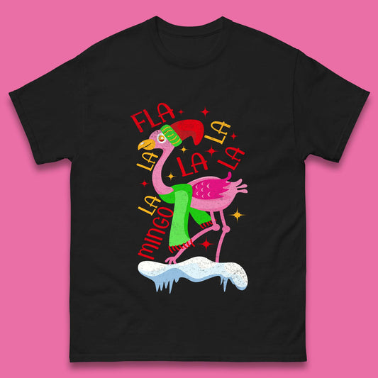 pink flamingo christmas t shirt