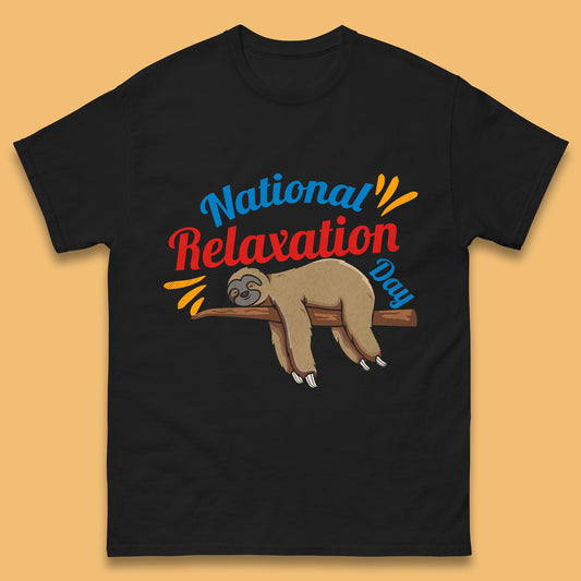 National Relaxation Day Sleeping Sloth Funny Sloth Nap Lazy Sloth Mens Tee Top