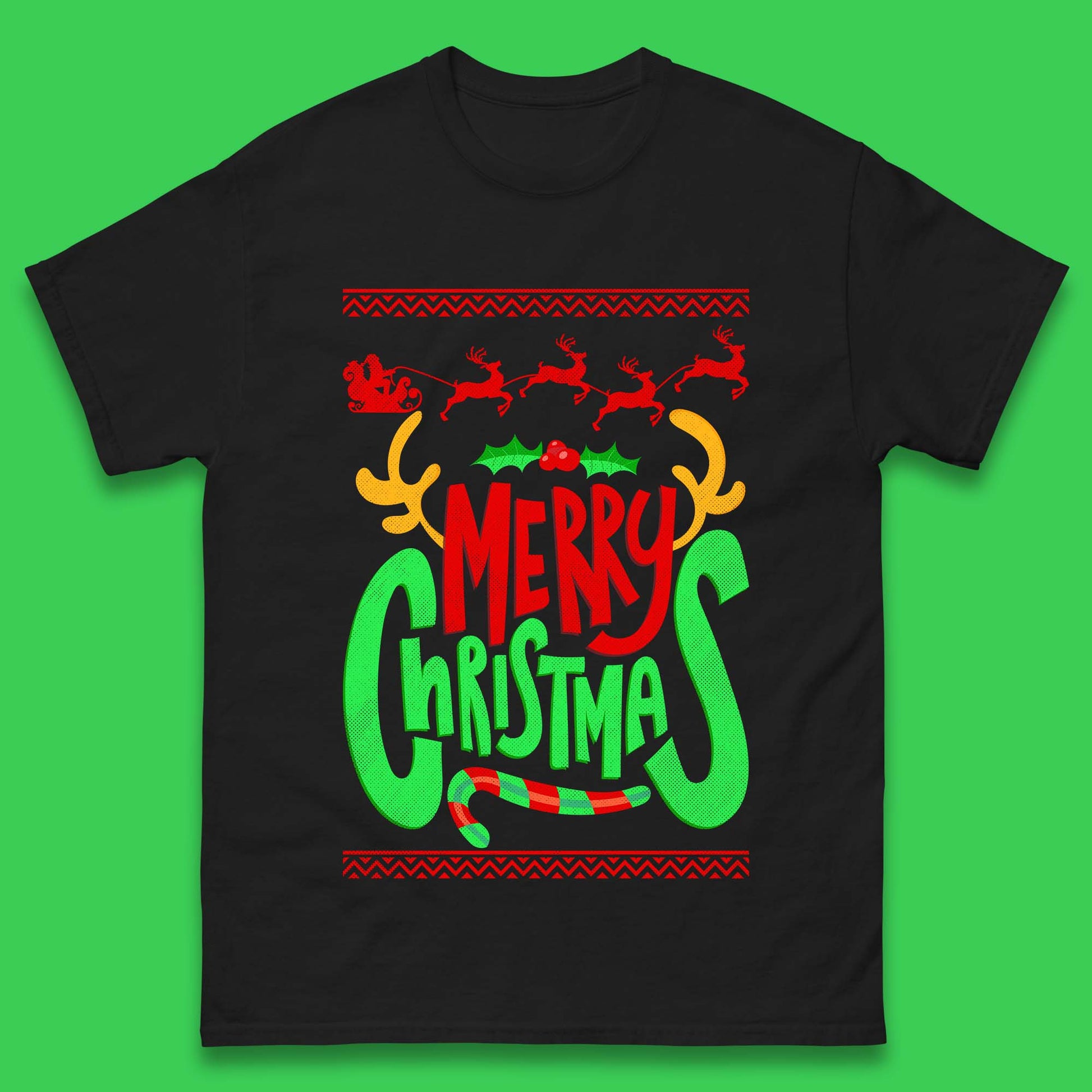 christmas reindeer antlers t shirt