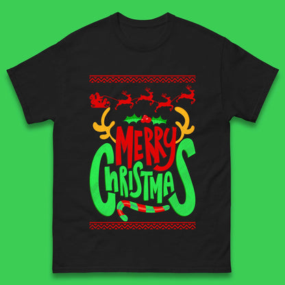 christmas reindeer antlers t shirt