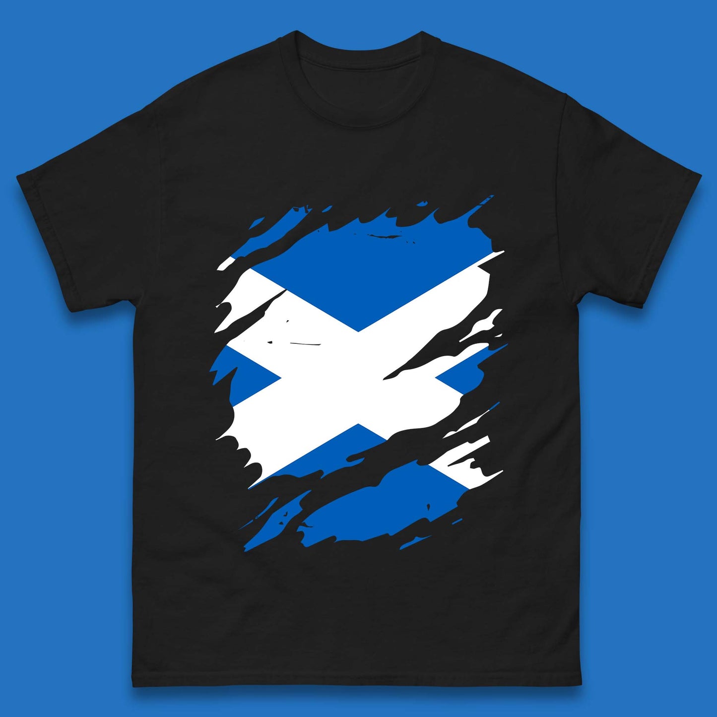 Scotland Flag Torn Effect Unisex T-Shirt