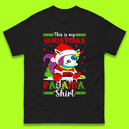 christmas unicorn santa costume t shirt