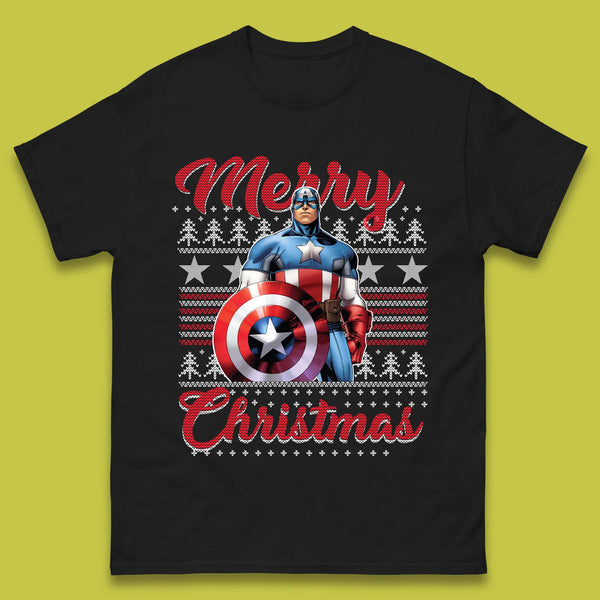 Captain America Christmas Mens T-Shirt