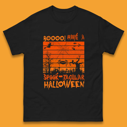 Booo Have A Spook Tacular Halloween Graveyards With Dead Tree Horror Scary Mens Tee Top