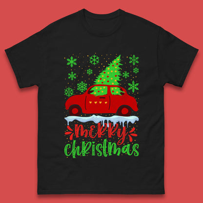merry christmas red car t shirt