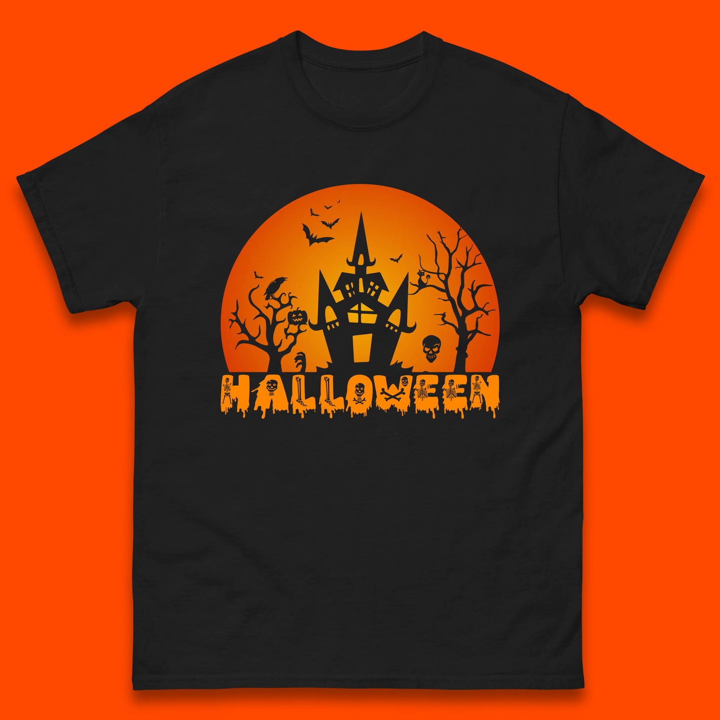 Halloween Horror Scary Hunted House Scary Spooky Night Festive Gift Mens Tee Top