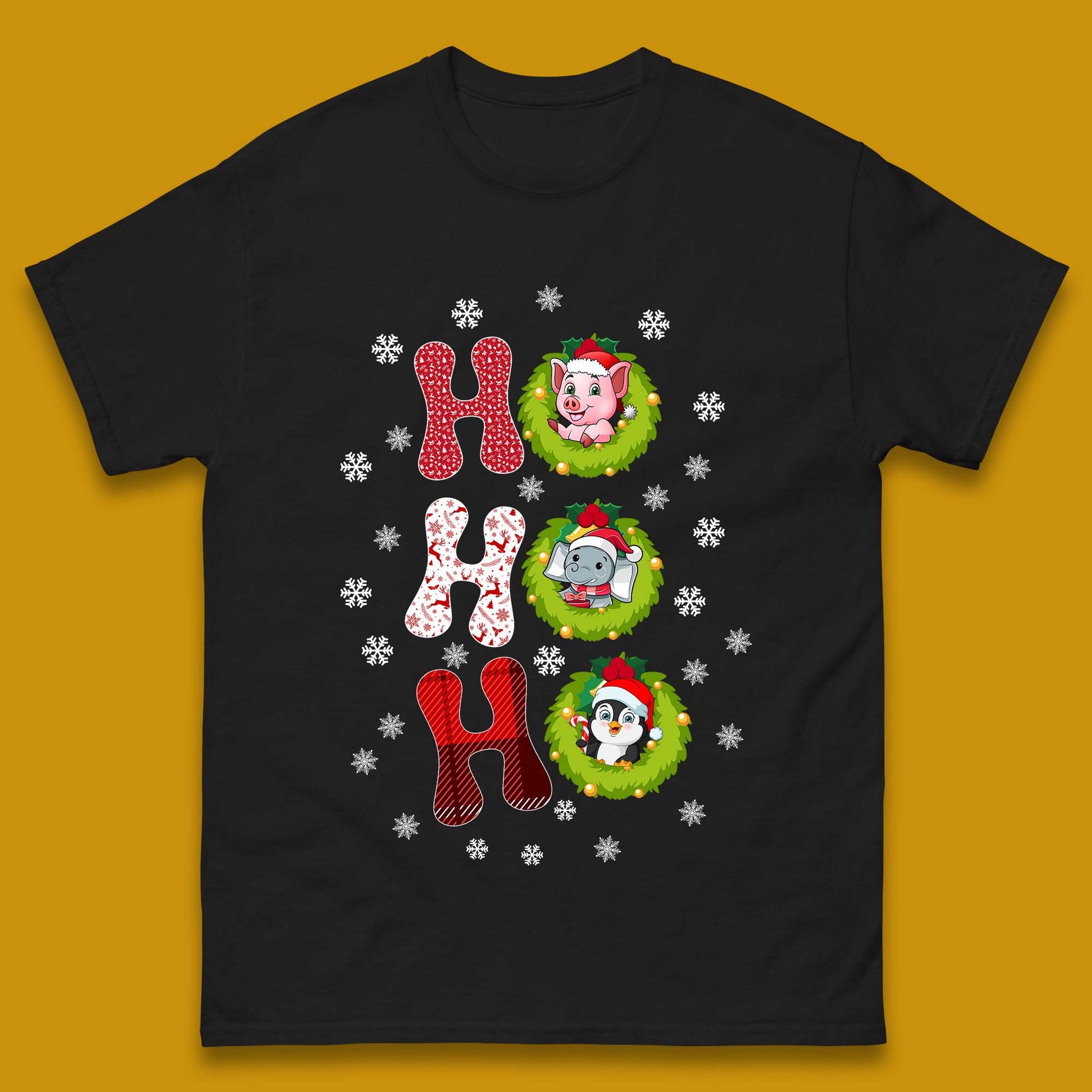 ho ho ho christmas animals t shirt