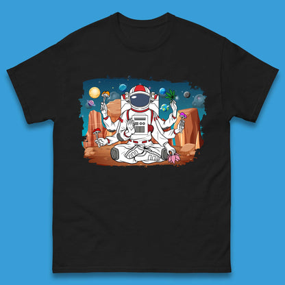Meditating Astronaut Yoga Mens T-Shirt