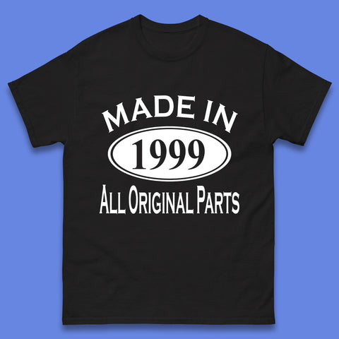 Made In 1999 All Original Parts Vintage Retro 24th Birthday Funny 24 Years Old Birthday Gift Mens Tee Top