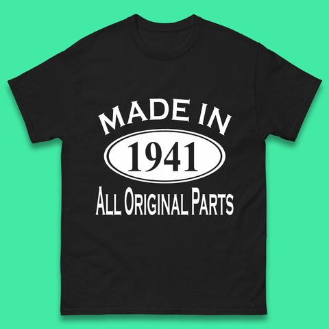 Made In 1941 All Original Parts Vintage Retro 82nd Birthday Funny 82 Years Old Birthday Gift Mens Tee Top