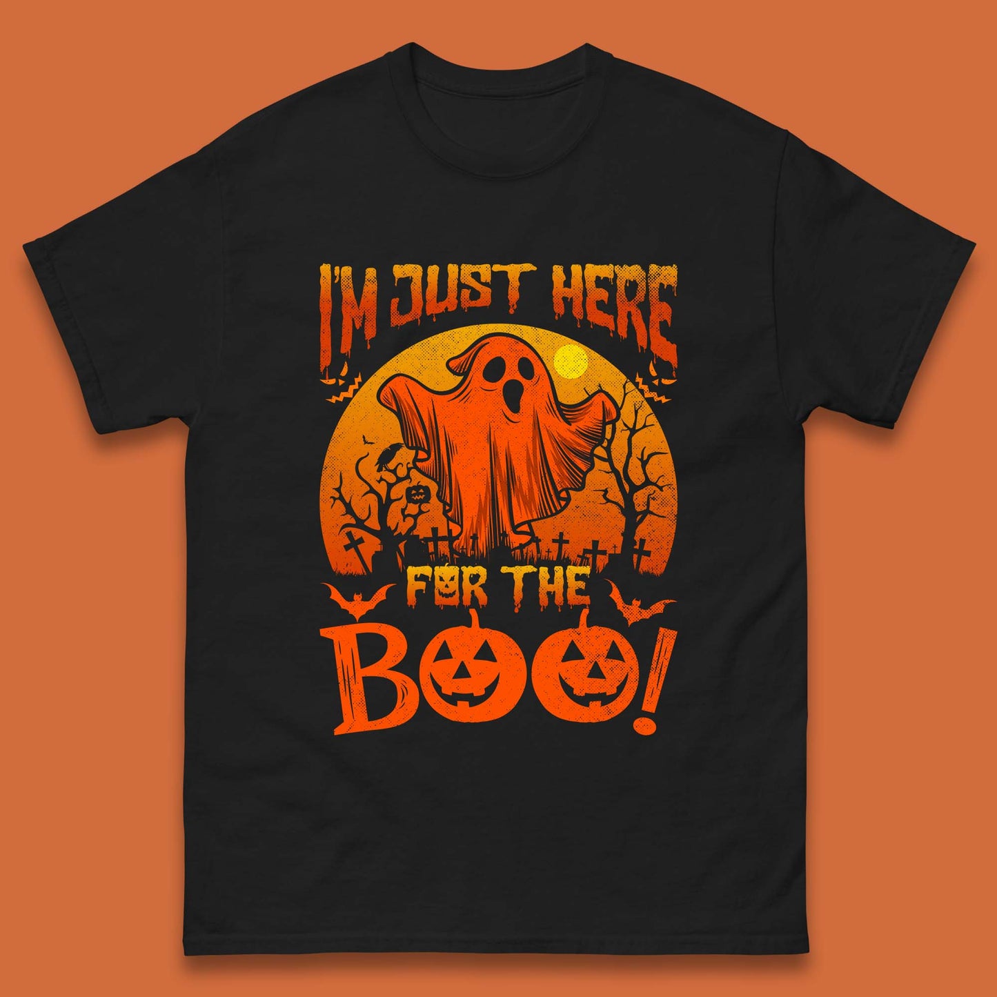 I'm Here For The Boo Halloween Horror Scary Boo Ghost Spooky Season Mens Tee Top