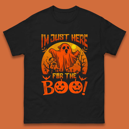 I'm Here For The Boo Halloween Horror Scary Boo Ghost Spooky Season Mens Tee Top