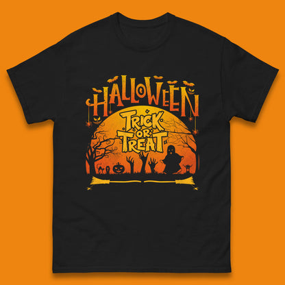 Halloween Trick Or Treat Horror Boo Ghost Creepy Zombie Hands Out Of Graveyard Mens Tee Top