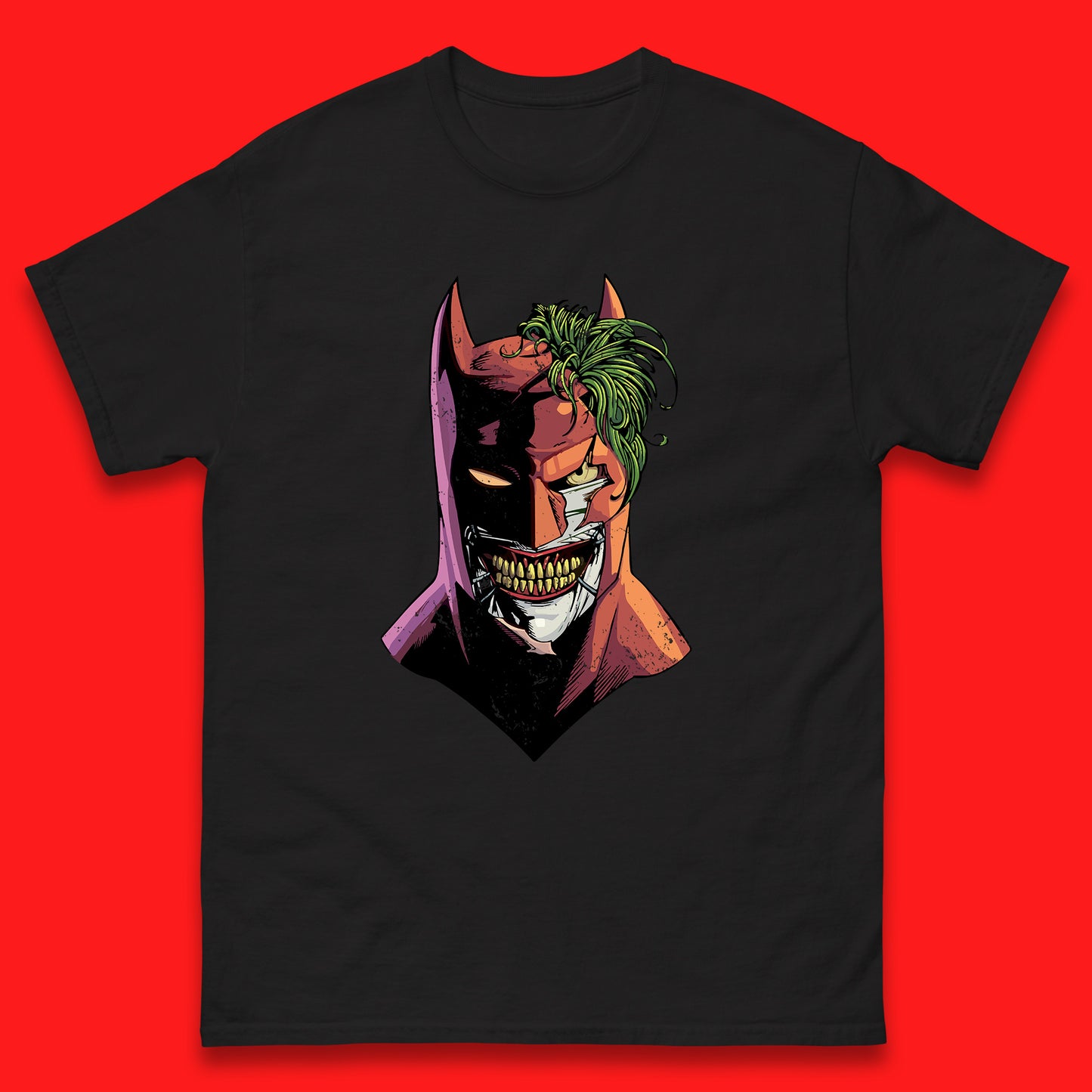 DC Comics Batman Mouth Wall Batman X The Joker Spoof Supervillain Comic Book Character Mens Tee Top