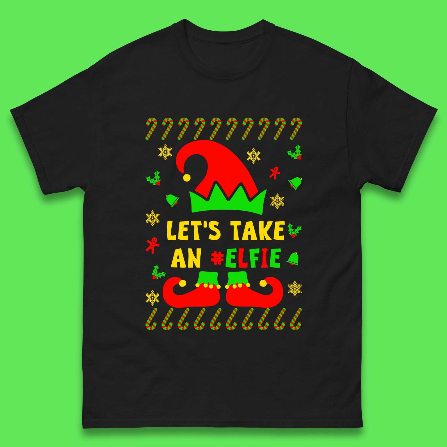 Let's Take An Elfie Christmas Mens T-Shirt