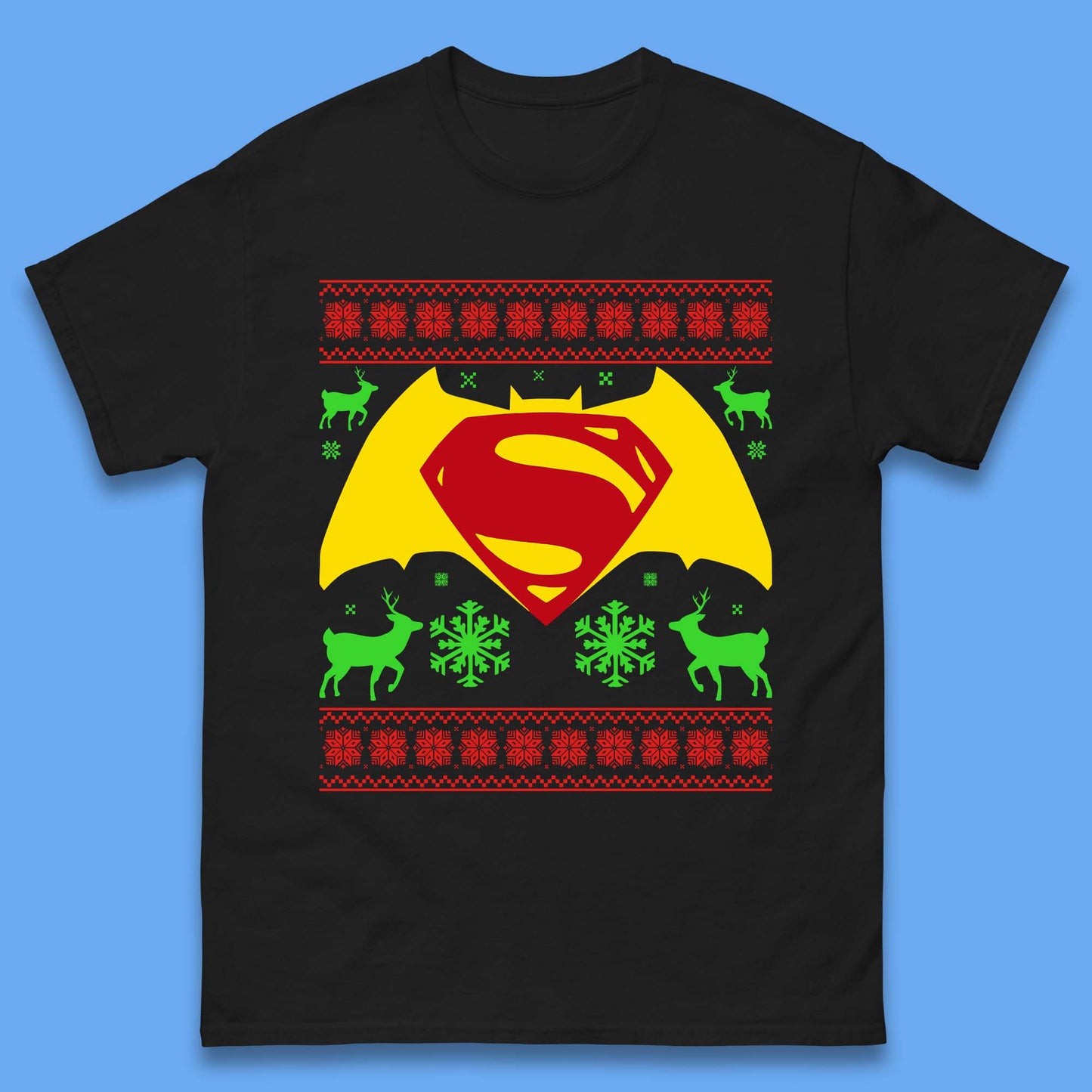 Batman V Superman Christmas Mens T-Shirt