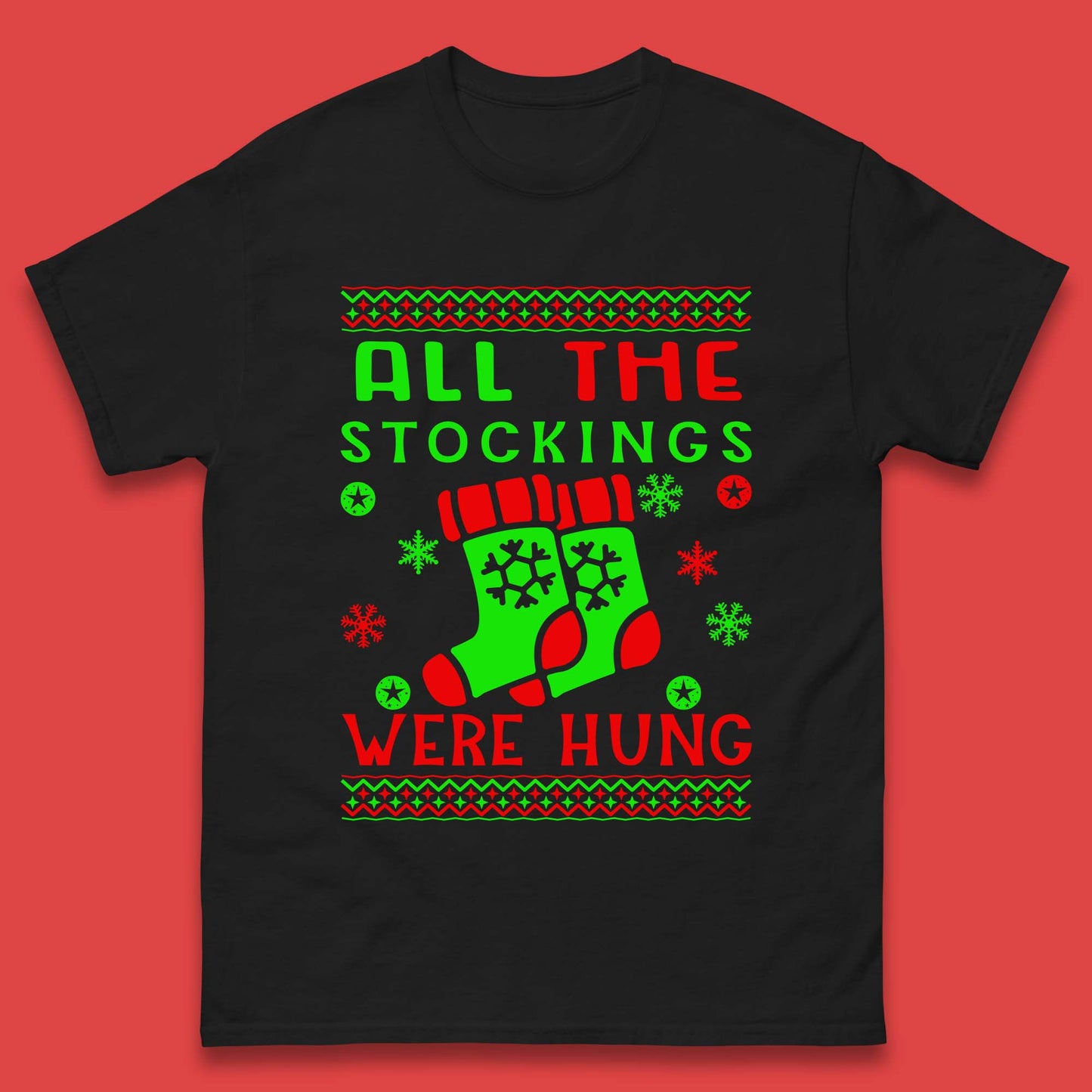 christmas socks all the stocking were hung t-shirt
