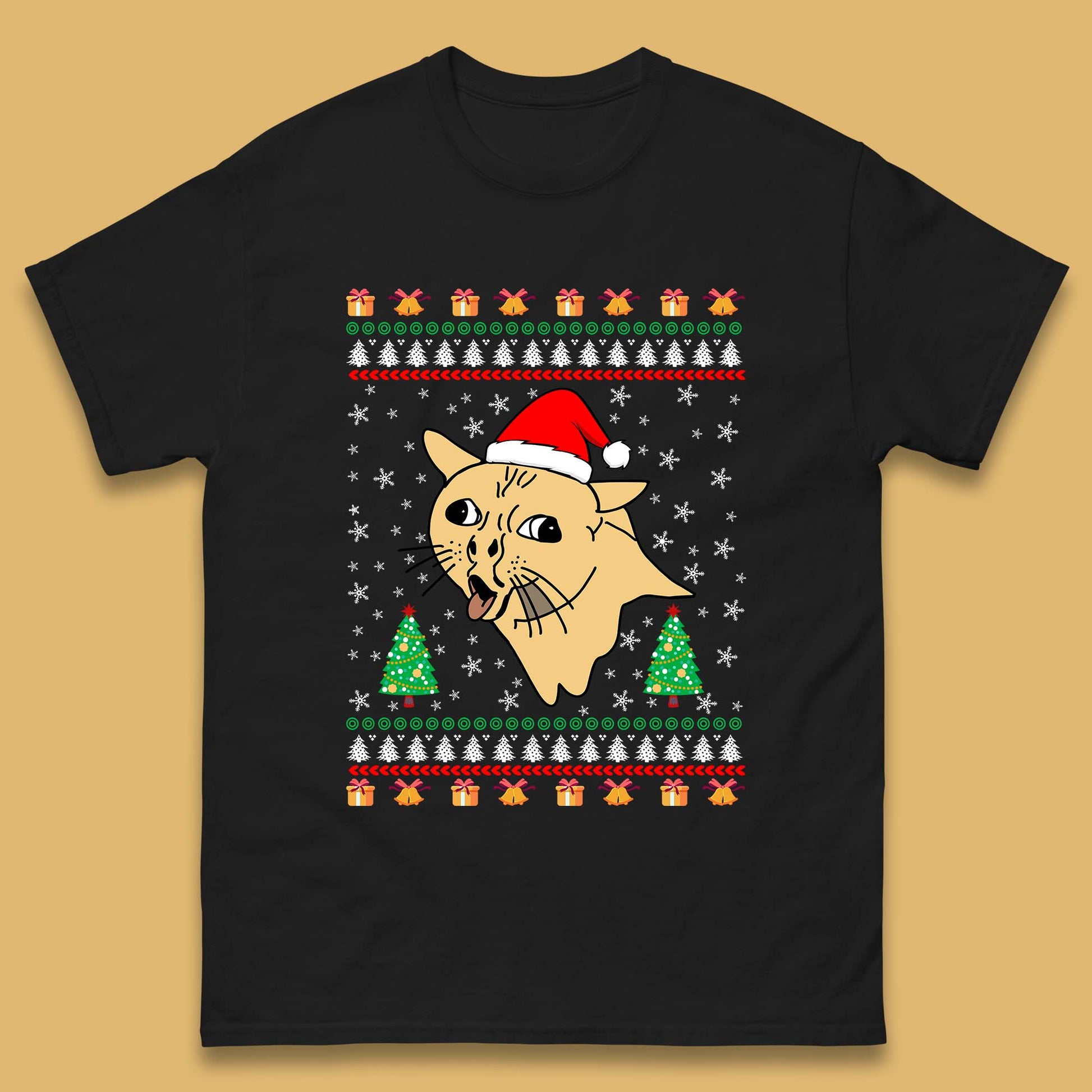 coughing cat christmas t shirt